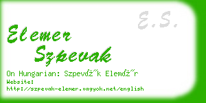 elemer szpevak business card